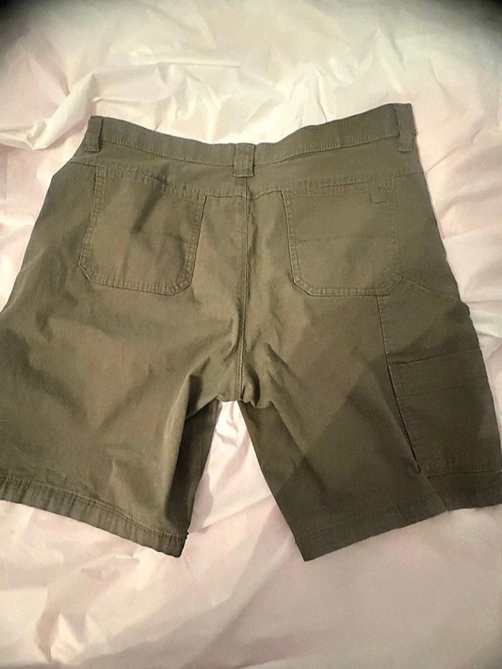 Weatherproof Cargo Short Casual Outdoor Khaki Green Waist 36 Zipper Pocket